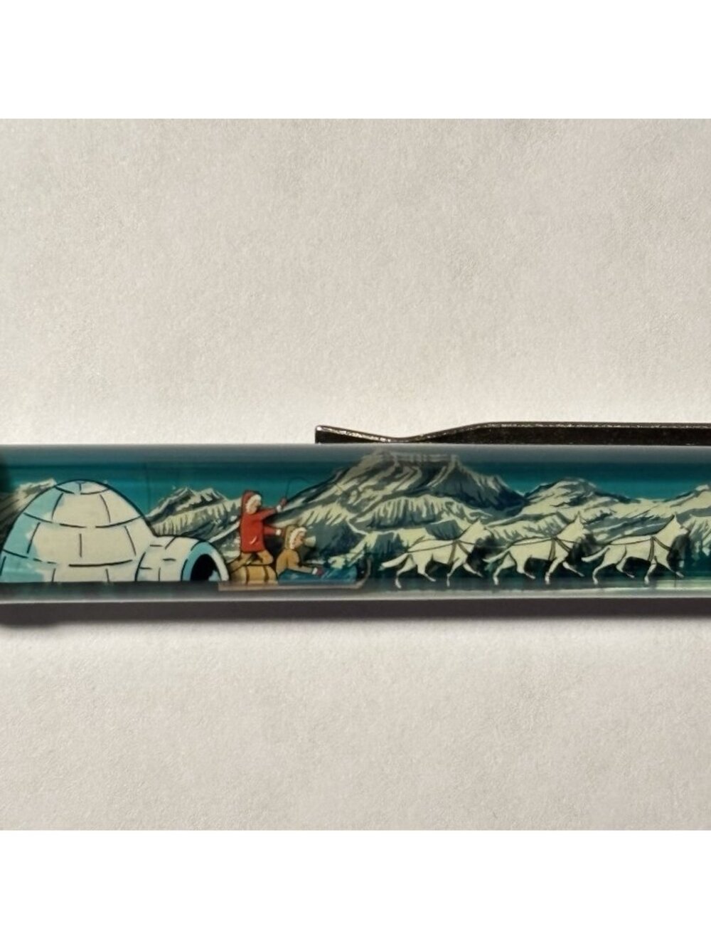 Alaska The Last Frontier Floaty Pen Dogs Huskies Pull Sleds Igloo Mountains Vtg